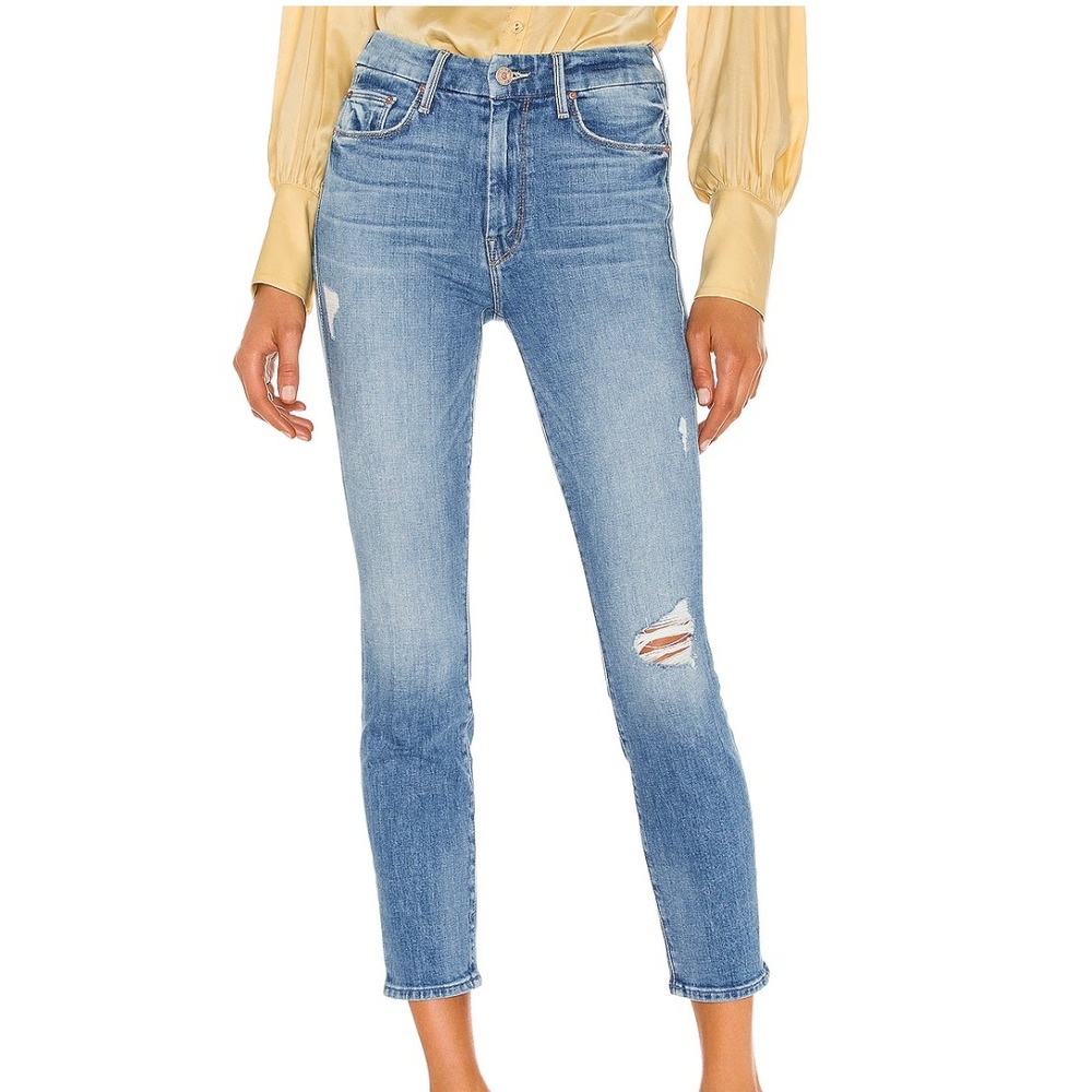 Mother The High Waisted‎ Looker Skinny Jeans in Lets Kick it Blue sz 25